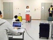 ままごと「ツアー」稽古場の様子。