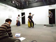 ままごと「ツアー」稽古場の様子。