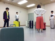 ままごと「ツアー」稽古場の様子。