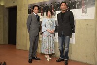 りゅーとぴあプロデュース「人形の家」東京公演 囲み取材より、左から佐藤アツヒロ、北乃きい、一色隆司。