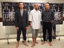 「談ス・シリーズ第三弾」囲み取材の様子。左から平原慎太郎、大植真太郎、森山未來。