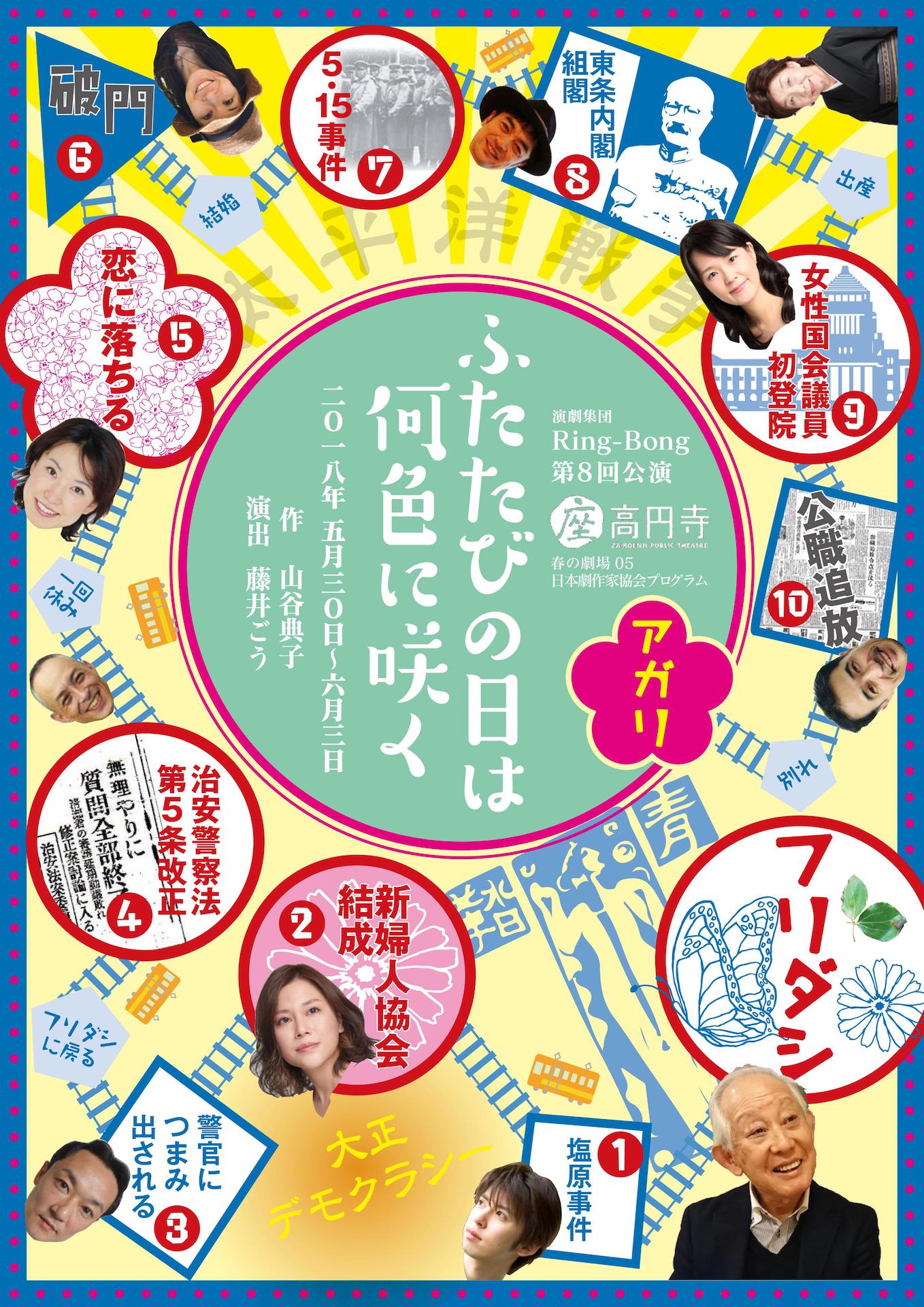 Ring-Bong 第8回公演「ふたたびの日は 何色に咲く」チラシ表