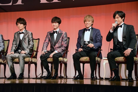 左から高橋優斗（HiHi Jets）、玉森裕太、千賀健永、宮田俊哉。