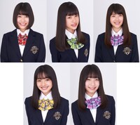 上段左から鎌田彩樺、川島梨楠、駒木根心捺。下段左から白井杏奈、安井南。