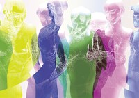 ウティット・ヘーマムーン×岡田利規「プラータナー：憑依のポートレート」ビジュアル（宣伝美術：宮村ヤスヲ、宣伝美術素材提供：ウティット・ヘーマムーン）