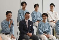 「舞台『野球』飛行機雲のホームラン～Homerun of Contrail」記者会見より。