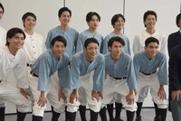 「舞台『野球』飛行機雲のホームラン～Homerun of Contrail」記者会見より。