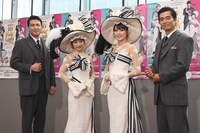 ミュージカル「マイ・フェア・レディ」初日前会見より、左から別所哲也、神田沙也加、朝夏まなと、寺脇康文。