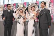 ミュージカル「マイ・フェア・レディ」初日前会見より、左から別所哲也、神田沙也加、朝夏まなと、寺脇康文。