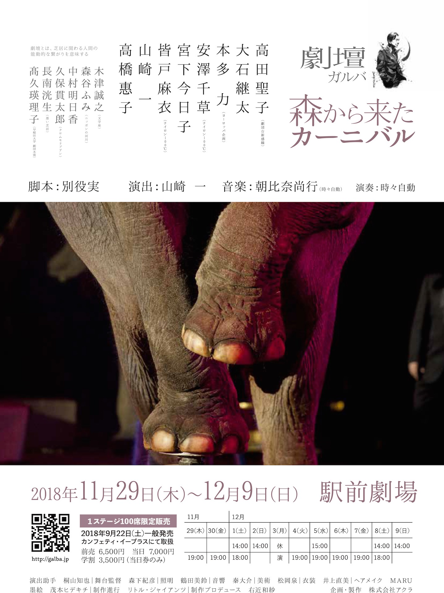 劇壇ガルバ 旗揚げ公演「森から来たカーニバル」チラシ表
