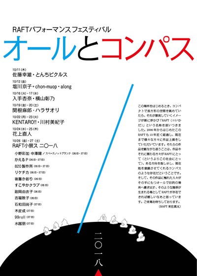 RAFTパフォーマンスフェスティバル「オールとコンパス」チラシ表