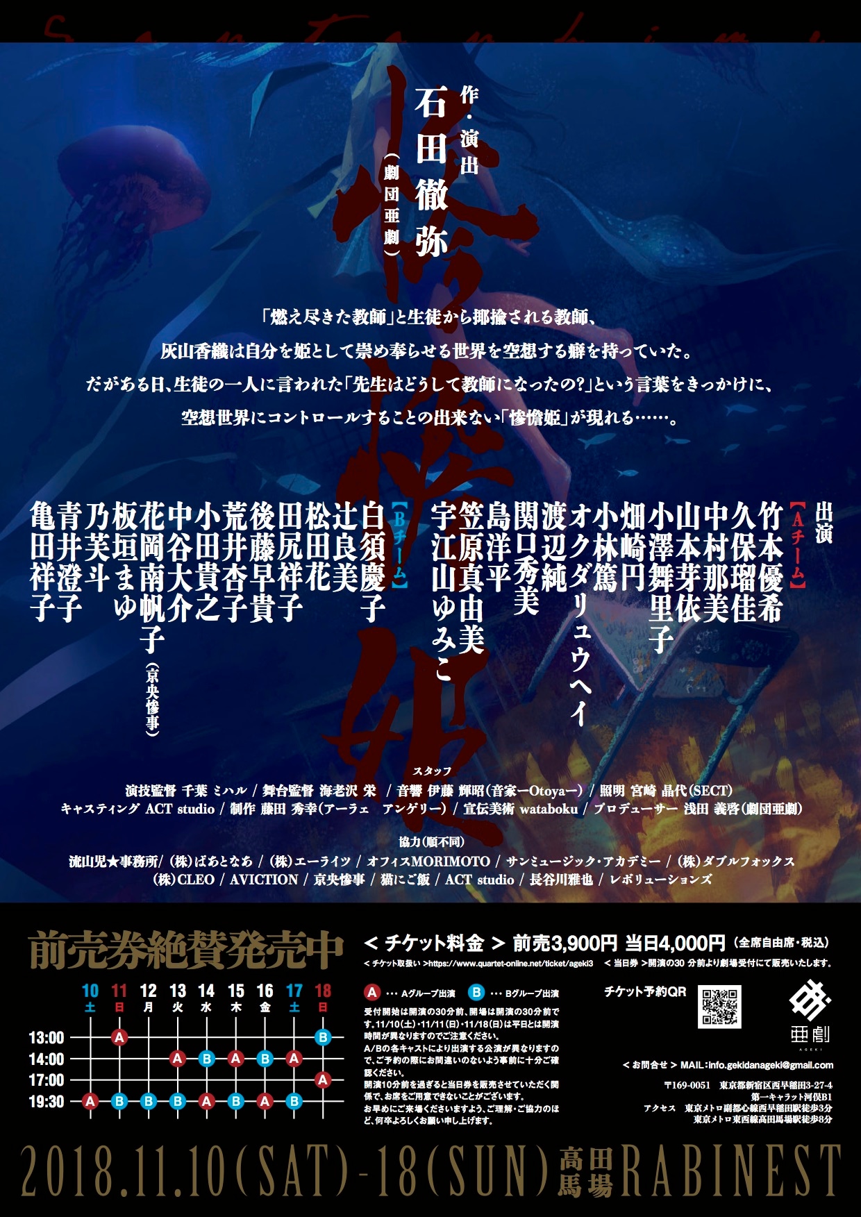 劇団 亜劇 第4回公演「惨憺姫」チラシ表