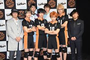 「ハイパープロジェクション演劇『ハイキュー!!』“最強の場所（チーム）”」囲み取材の様子。