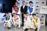 「Shibuya StreetDance Week 2018」取材会より。アンバサダーのFISHBOY(後列中央)とBeat Buddy Boi。