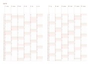 「舞台観劇を2.5倍楽しめる手帳」より、年間カレンダーのページ。
