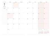 「舞台観劇を2.5倍楽しめる手帳」より、月間カレンダーのページ。