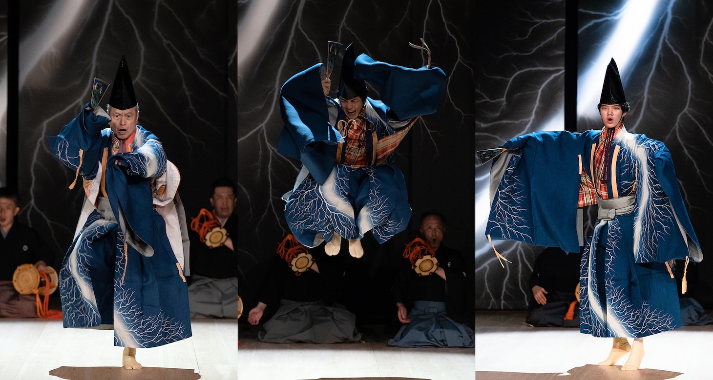 左から野村万作、野村萬斎、野村裕基。(c)KOS‐CREA（写真提供：国際交流基金）