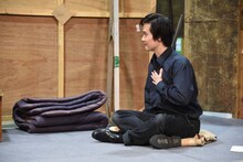 文学座「寒花」稽古の様子。