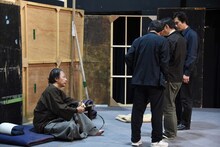 文学座「寒花」稽古の様子。