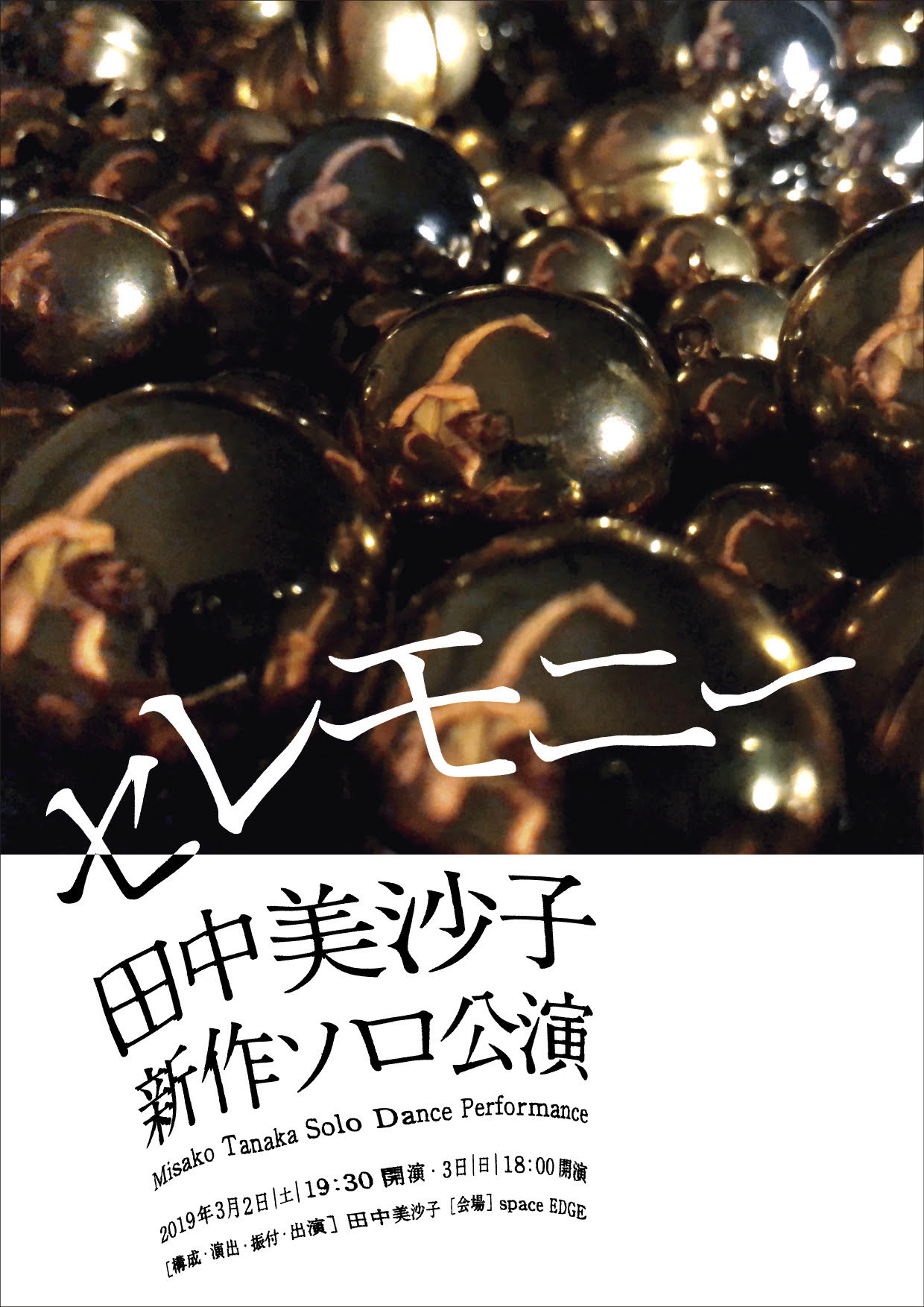 田中美沙子 新作ソロ公演「セレモニー」チラシ表