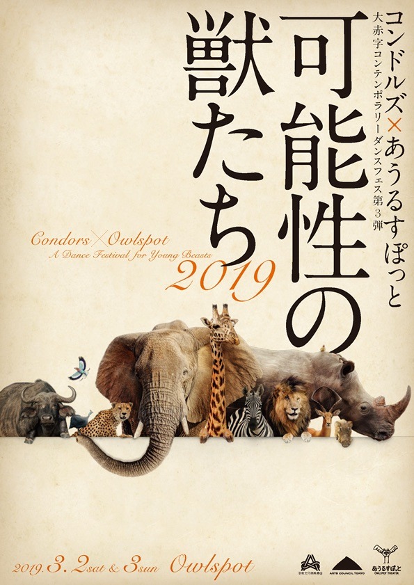 「コンドルズ×あうるすぽっと 大赤字コンテンポラリーダンスフェス第3弾『可能性の獣たち2019』」ビジュアル