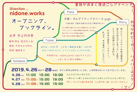 nidone.works「オープニング、ブックライン。」チラシ裏