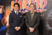 新作歌舞伎「NARUTO-ナルト-」製作発表より、左から中村隼人、坂東巳之助。