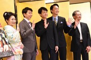 左から山村紅葉、篠井英介、河合雪之丞、喜多村緑郎、成瀬芳一。