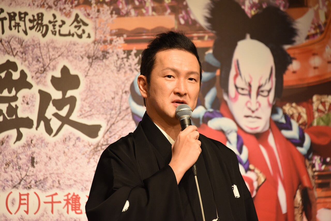 南座新開場記念「八月南座超歌舞伎」製作発表より。中村獅童。