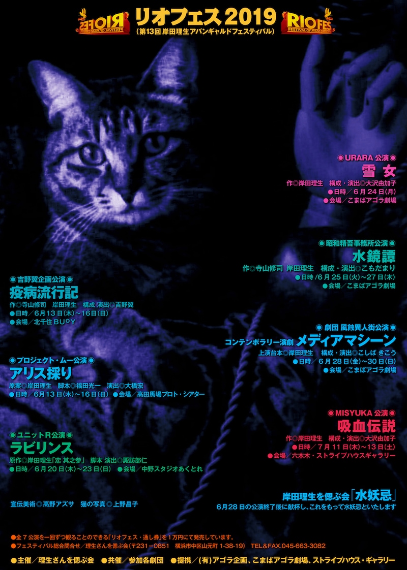 「リオフェス2019 第13回岸田理生アバンギャルドフェスティバル」チラシ