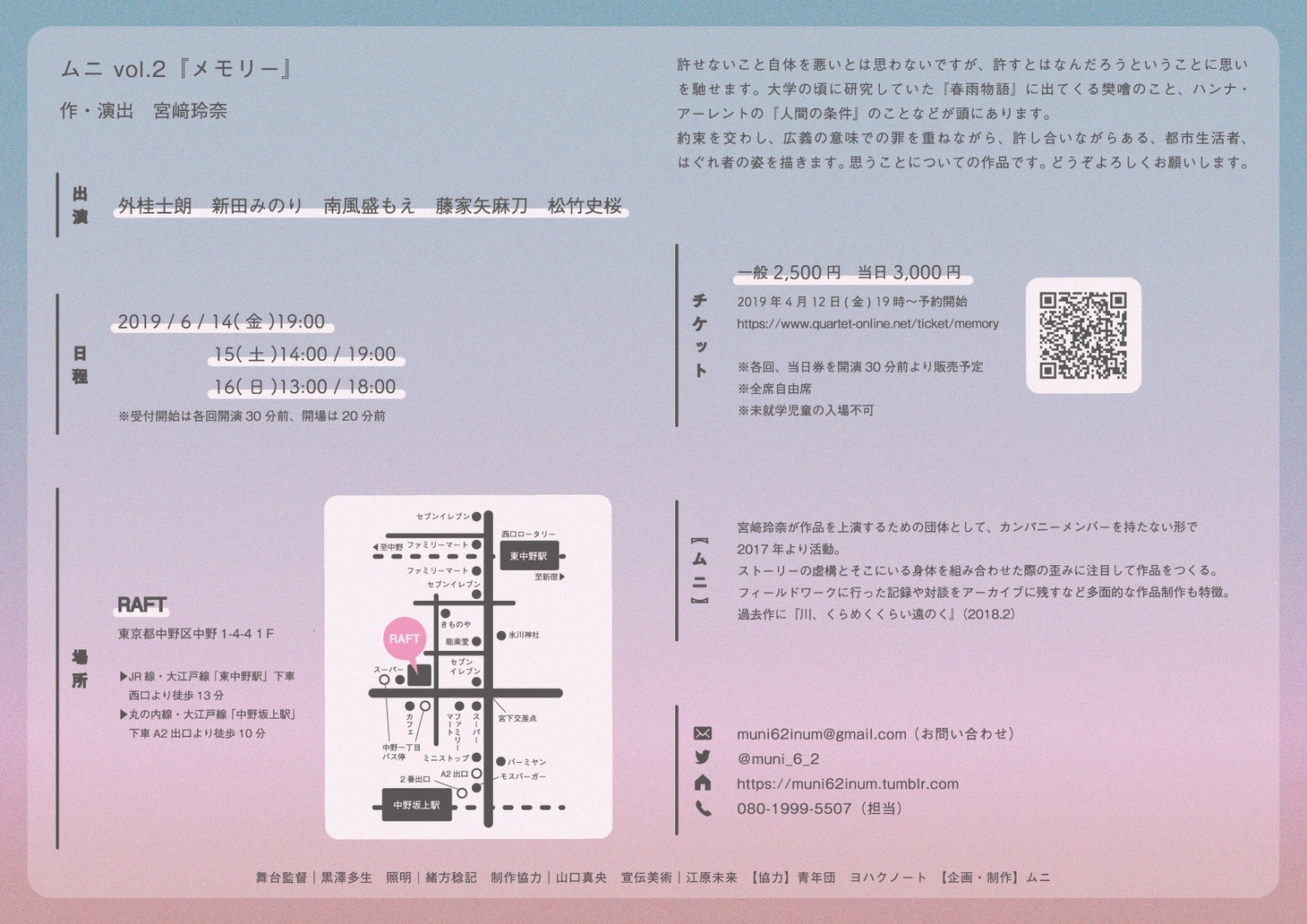 ムニ vol.2「メモリー」チラシ裏