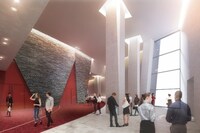 新生パルコ劇場のホワイエイメージ。(c)2019 Takenaka Corporation