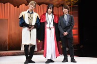 舞台「紅葉鬼」囲み取材より、左から菊池修司、陳内将、町田慎吾。