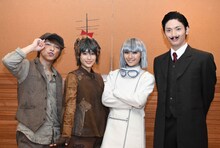 左から米原幸佑、秋山ゆずき、浅川梨奈、校條拳太朗。（撮影：竹下力）