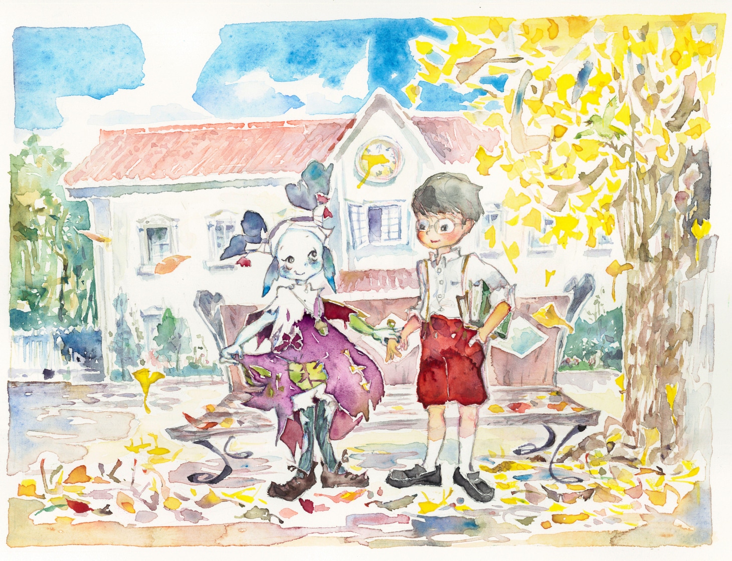 「NHKみんなのうたミュージカル『リトル・ゾンビ・ガール（仮題）』」イメージイラスト（イラスト：柴山恵理子）
