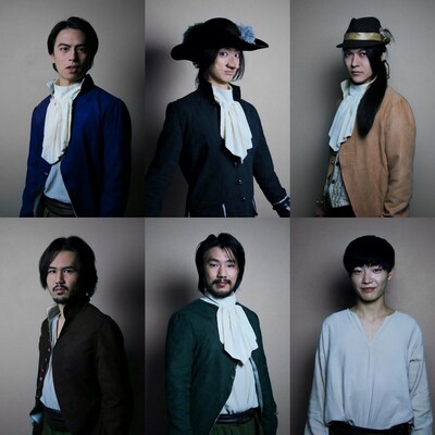劇団現代古典主義 The 4th floor series vol.6「CYRANO DE BERGERAC」出演者の扮装姿。