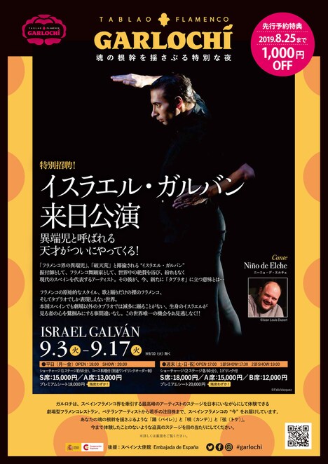 「イスラエル・ガルバン来日公演」チラシ表