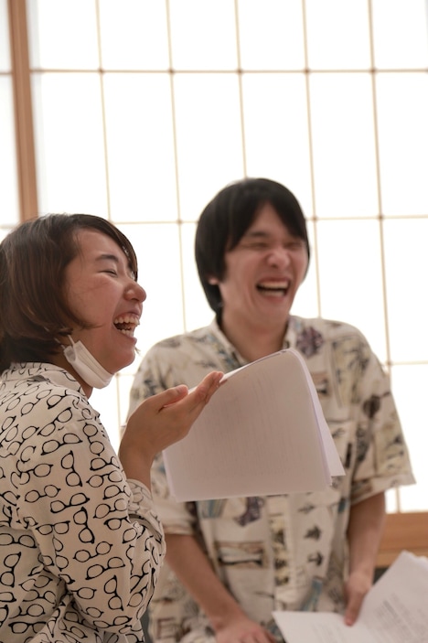 天ぷら銀河「雪女を撃て!~死んだら死んだで問題ない~」稽古場より。