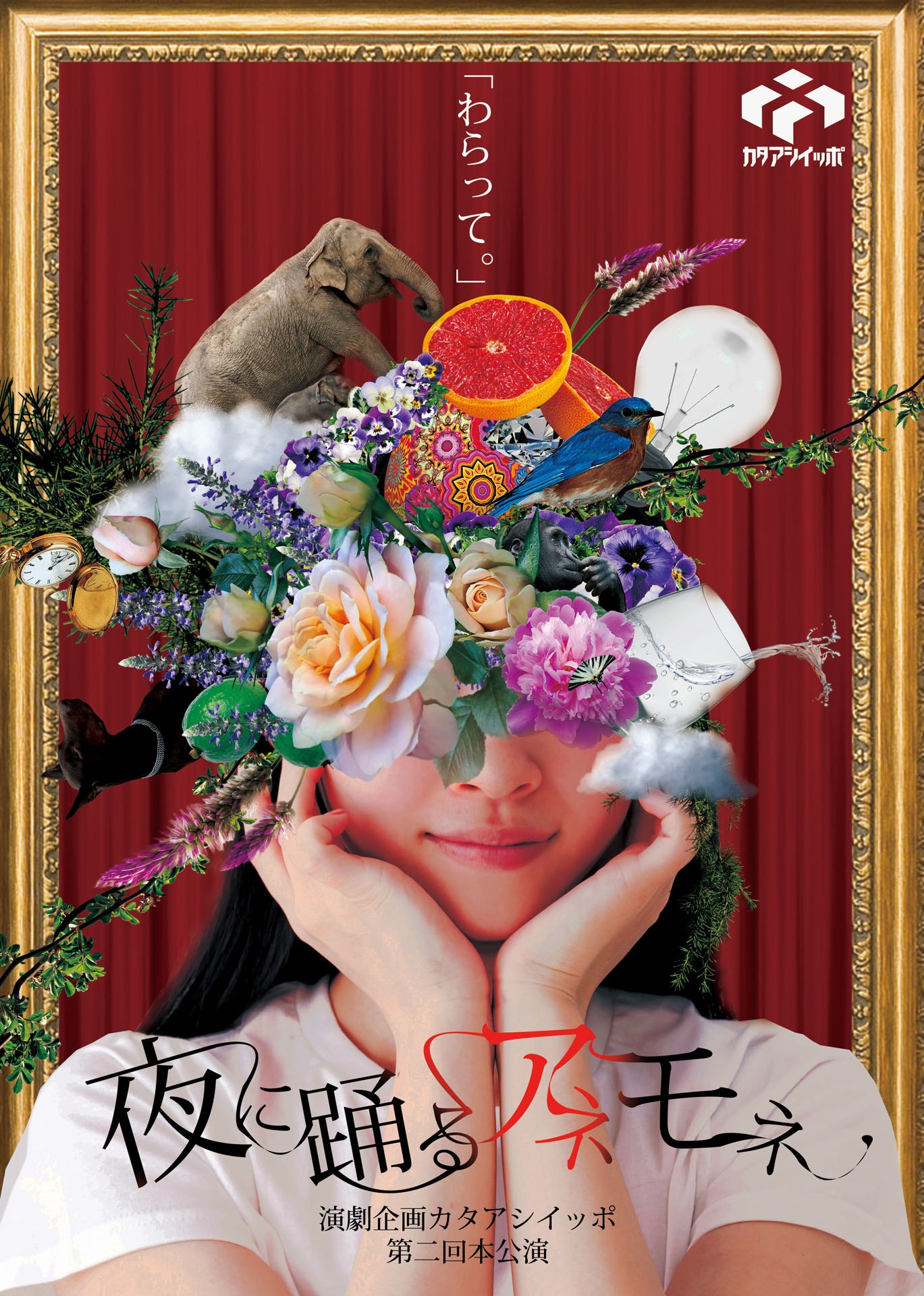 演劇企画カタアシイッポ 第2回本公演「夜に踊るアネモネ」チラシ表