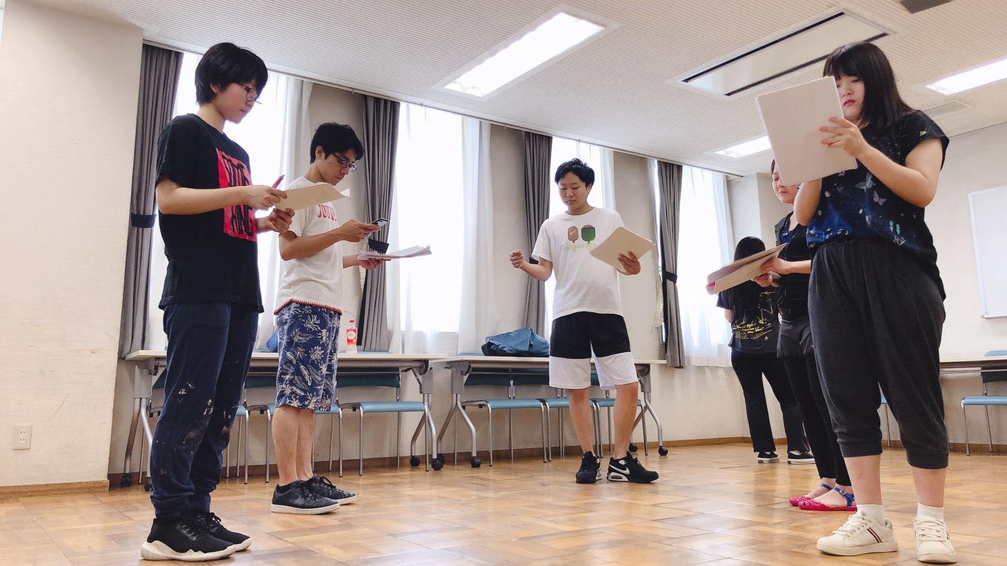 演劇企画カタアシイッポの稽古場より。