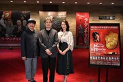 日本初演50周年記念公演 ミュージカル「ラ・マンチャの男」囲み取材より。左から駒田一、松本白鸚、瀬奈じゅん。（撮影：大西二士男）