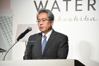 「WATERS takeshiba」プロジェクト発表会より。四季株式会社（劇団四季）の吉田智誉樹代表取締役社長。