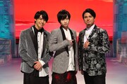 「MUSIC FAIR」より、高野洸、荒牧慶彦、木村昴。(c)フジテレビ / Disney