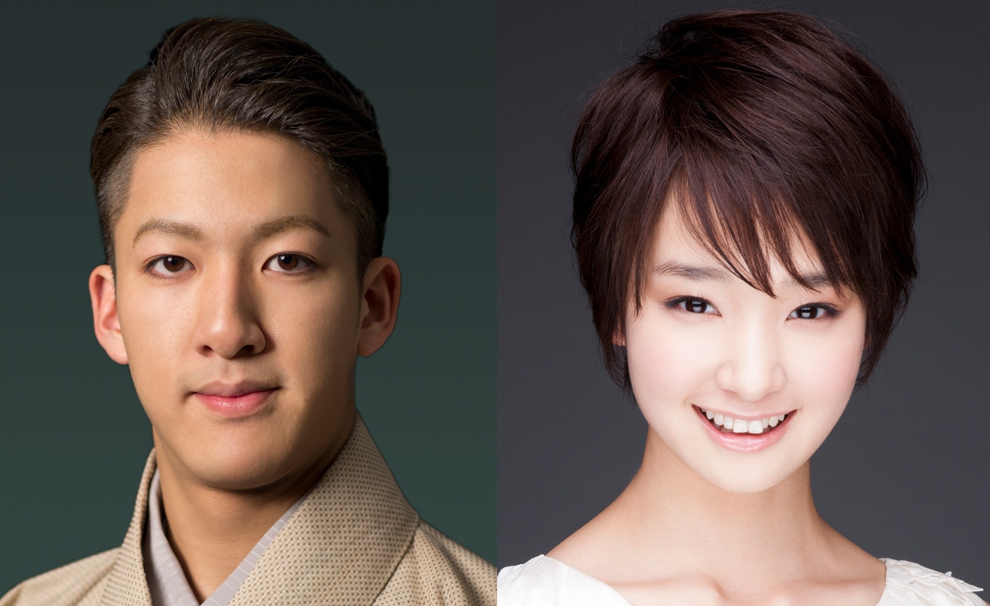 左から尾上右近、剛力彩芽。