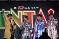 「ENTA!2 4U.Zeppin de SHOW」製作発表より。左から松崎祐介、辰巳雄大、福田悠太、越岡裕貴。