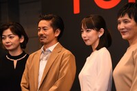 左から田畑智子、森田剛、吉岡里帆、根岸季衣。