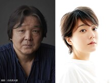 左から栗山民也、鈴木杏。