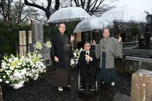 左から片岡仁左衛門、片岡我當、片岡秀太郎。