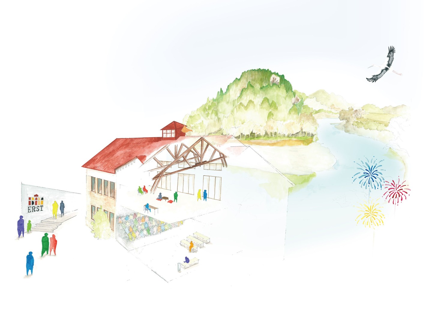 江原河畔劇場の完成イメージ。