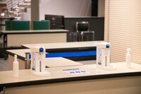 ロビーで実施されている新型コロナウイルス感染症予防・拡散防止対策。